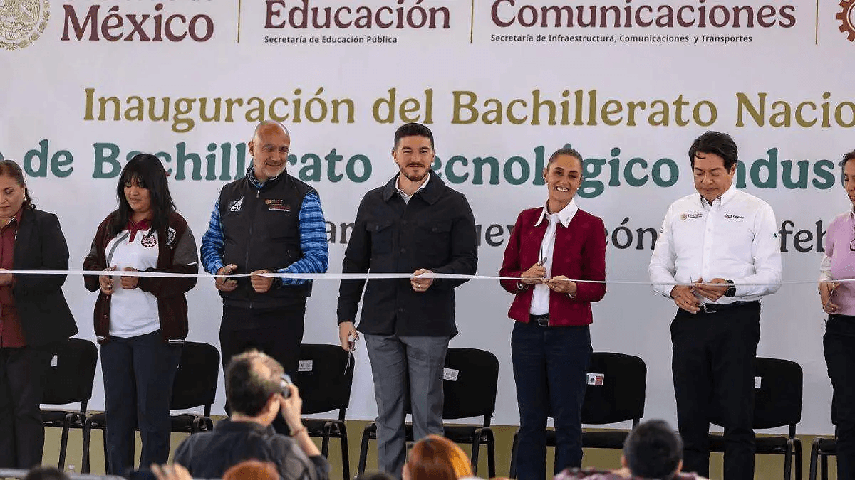 Claudia Sheinbaum inaugura CBTIs 299 y anuncia dos nuevos planteles para 2026 en Nuevo León