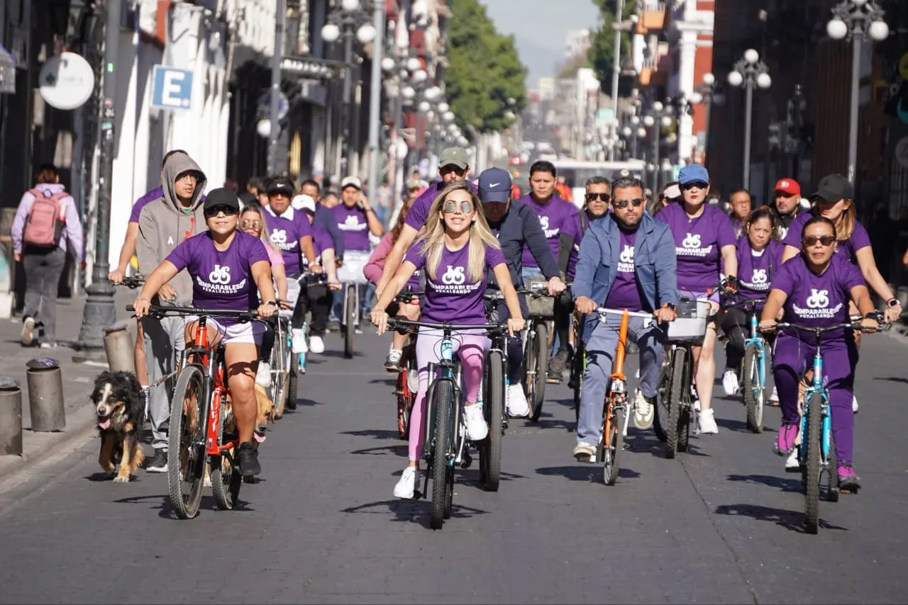 Inicia Gobierno de la Ciudad actividades del Mes de la Mujer con rodada ciclista