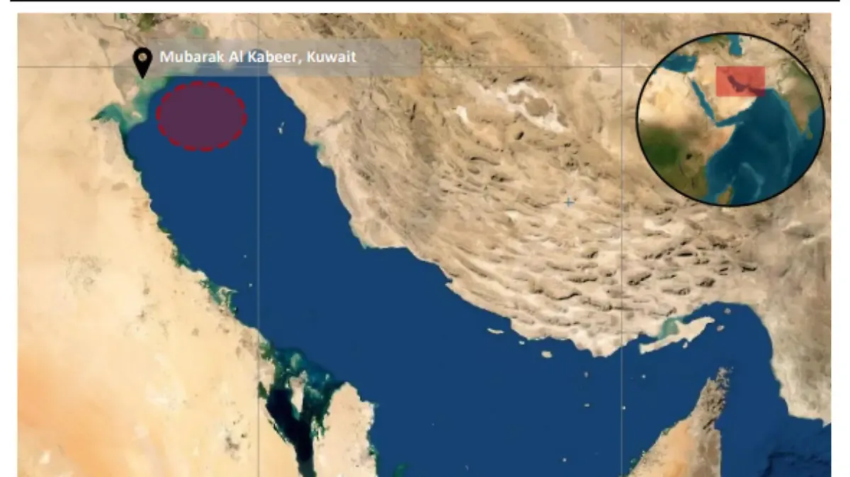 Petrolero es alcanzado por explosión en costas de Kuwait, reporta agencia británica
