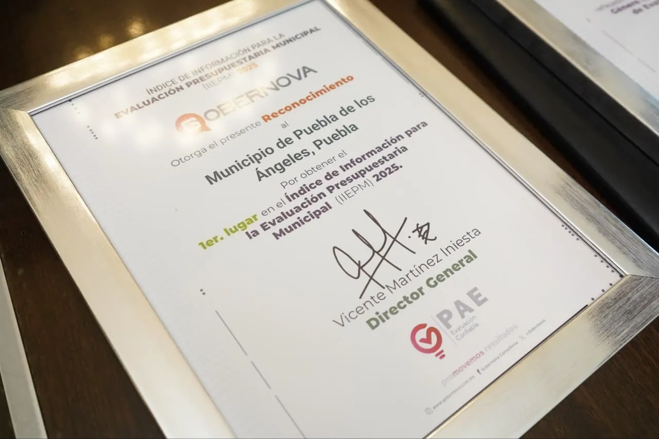 Reconocen a Puebla capital por cumplimiento total en evaluación nacional de programas municipales