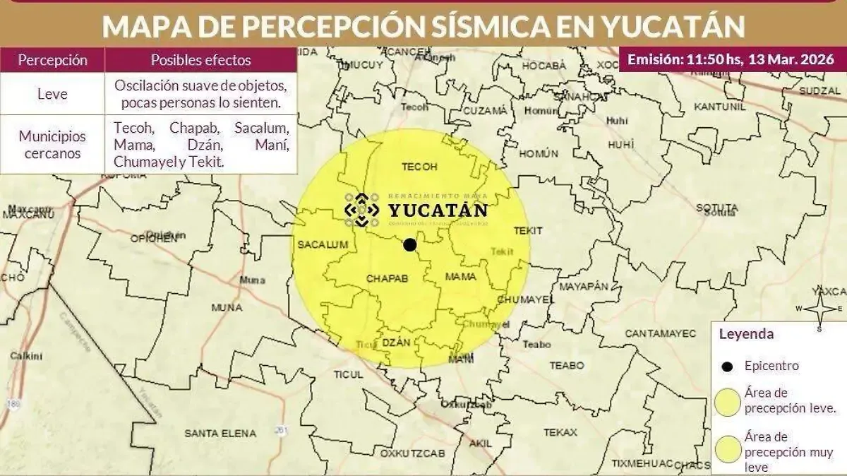 Nuevo temblor sorprende a habitantes de Ticul, al sur de Yucatán