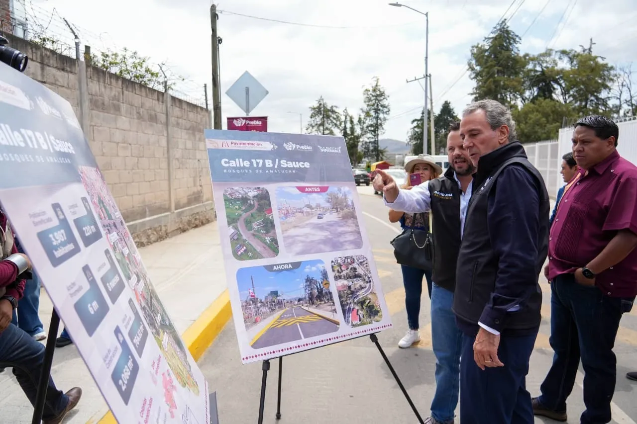 Inicia obra de rehabilitación vial en Bosques de Amalucan