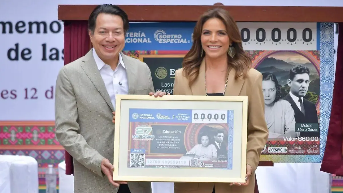 SEP y Lotería Nacional reconocen a los maestros con billete conmemorativo