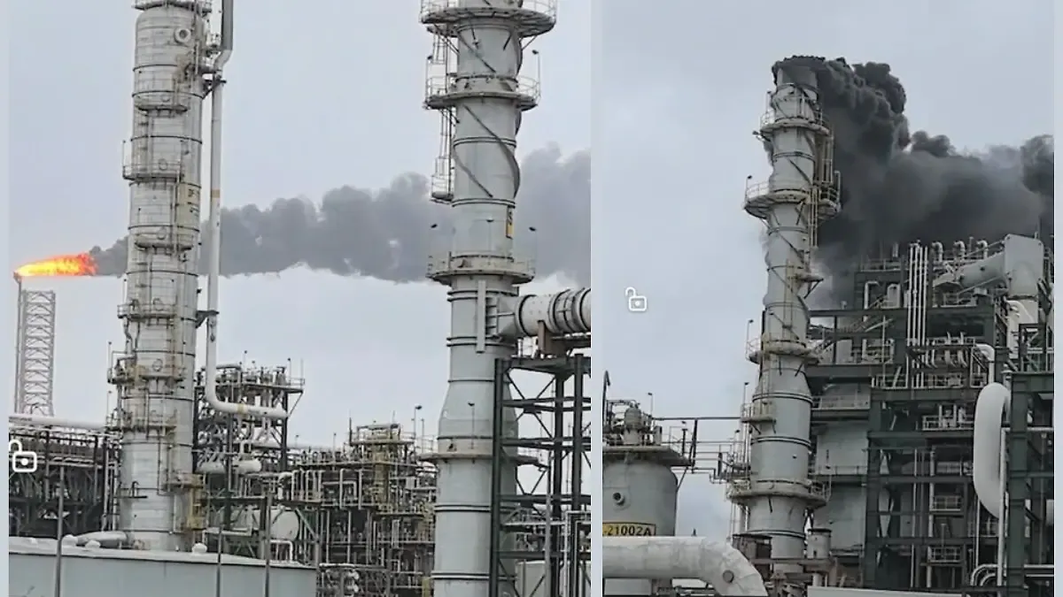 Emergencia por humo y olor a gas en refinería Olmeca; Pemex descarta riesgos