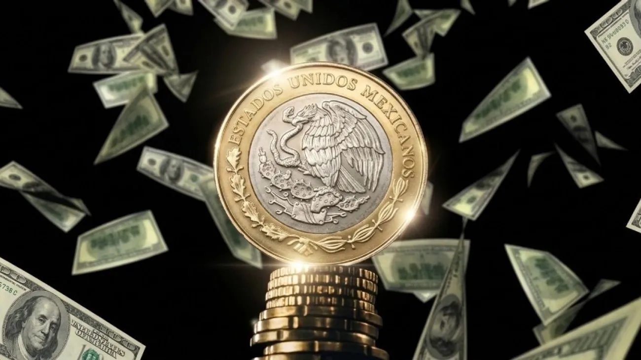 Peso mexicano baja de 17 por dólar y toca niveles no vistos desde 2024