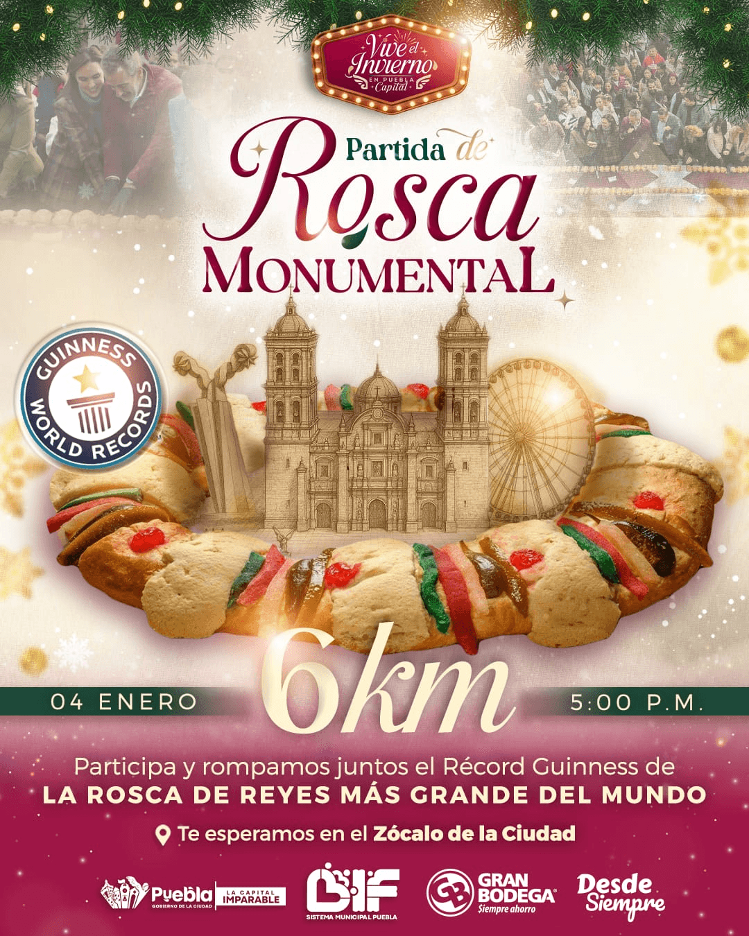 El Zócalo será escenario de un hecho histórico: la Rosca de Reyes monumental